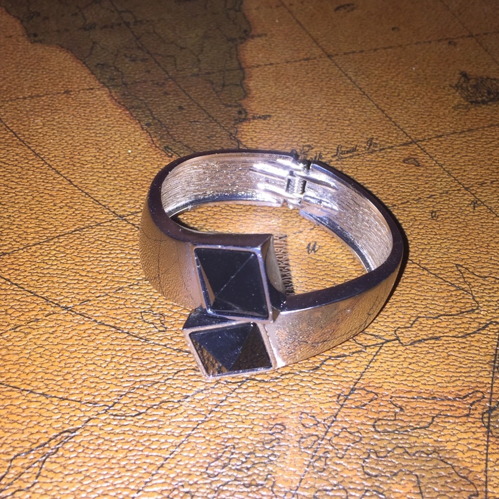 Silver and black bracelet